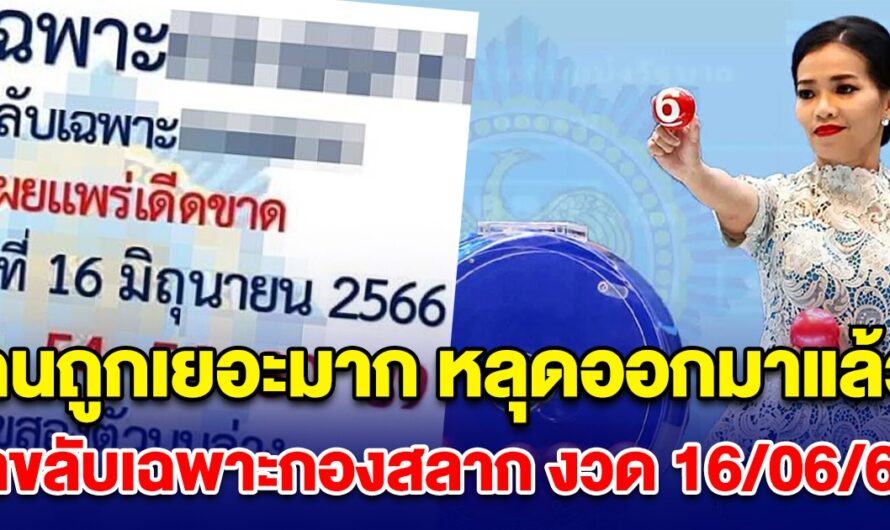 หลุดออกมาแล้ว เลขลับเฉพาะกองสลาก งวด 16 มิ.ย. 66 หลังงวดที่แล้วเข้าเต็มๆ คนถูกเยอะมาก