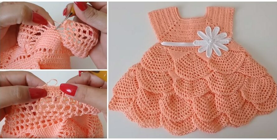 Beautiful Crocheted Baby Dress | Video tutorial