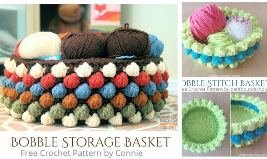 Bobble Stitch Basket Free Crochet Patterns