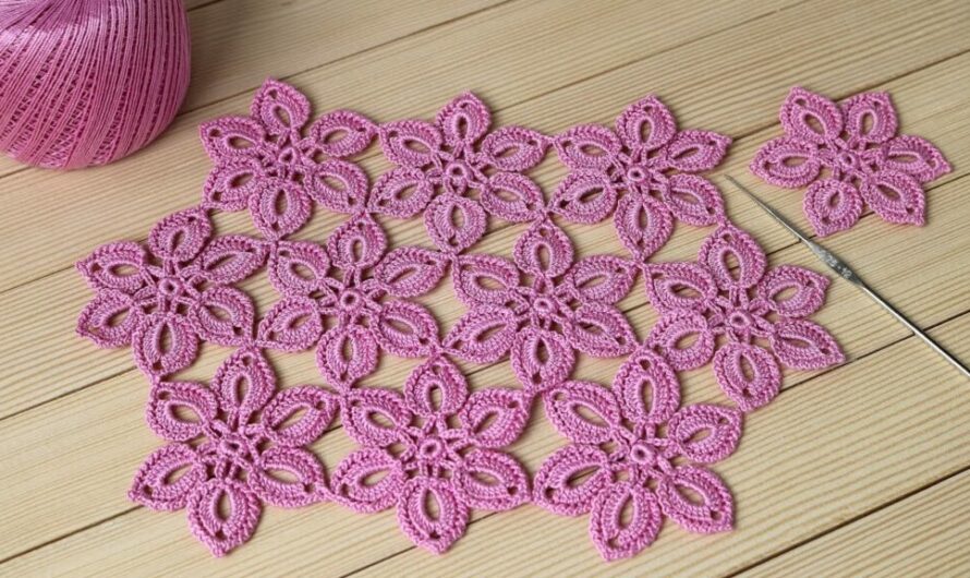 CROCHET LACE FLOWER MOTIF TUTORIAL