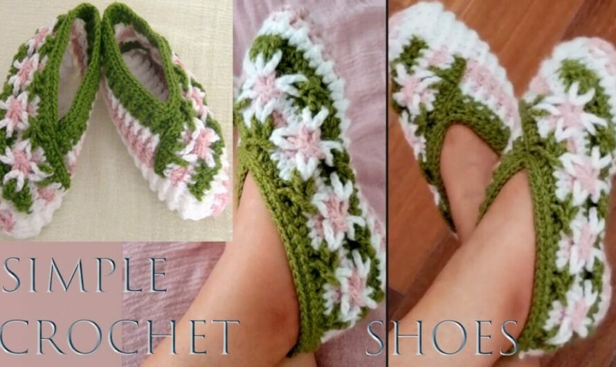 CROCHET MAGIC STAR FLOWER STITCH SLIPPERS FOR ADULTS