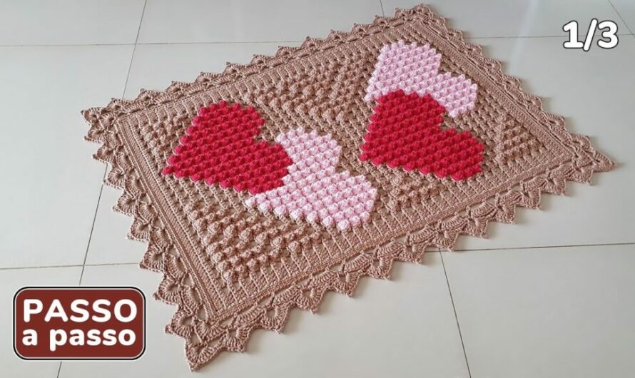 Crochet Hearts Rug To Decor Your Home