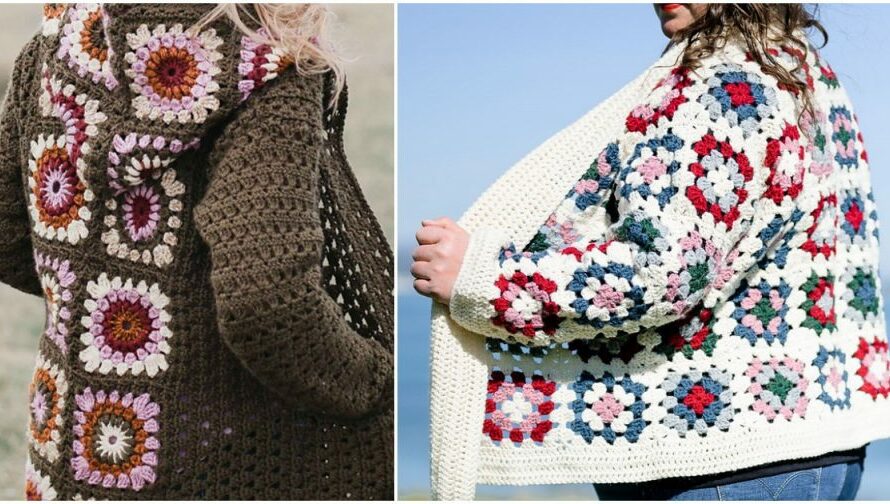 Granny Square Cardigan Free Crochet Patterns