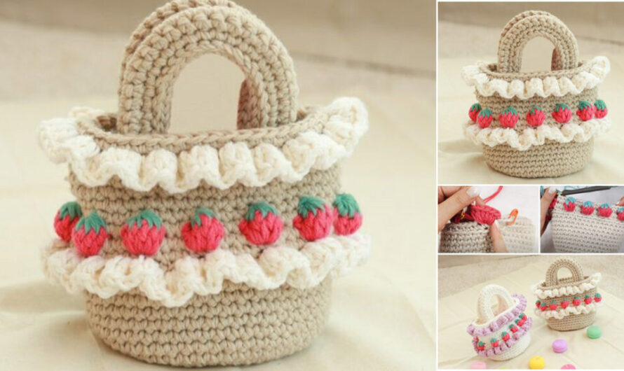 Crochet Strawberry Stitch Bag