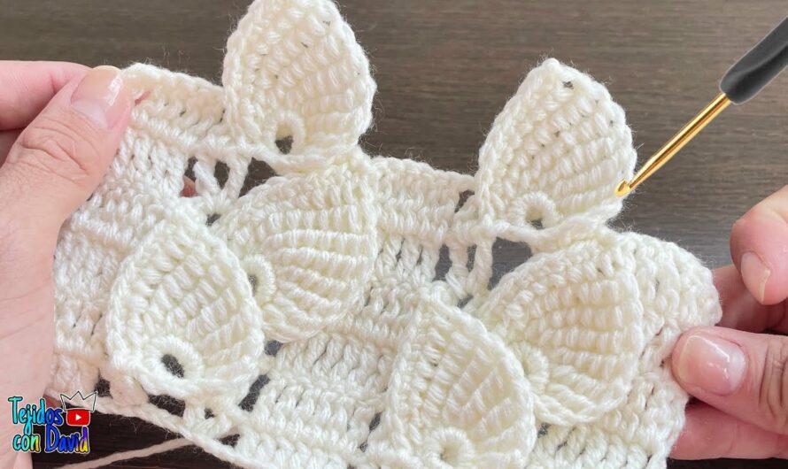 Beautiful 3D Relief Leaf Stitch: Step-by-Step for Beginners