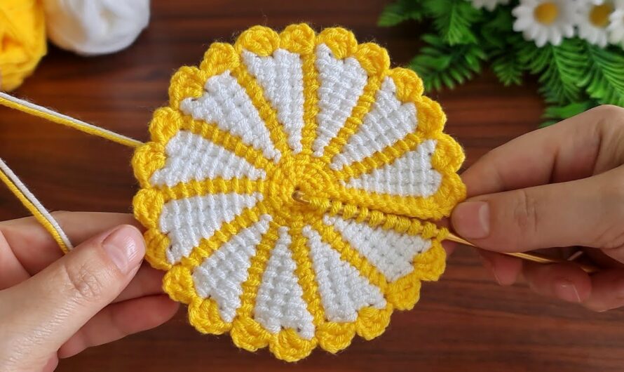🌼 How to Make a Very Easy Flower Coaster Motif (Step-by-Step Guide)