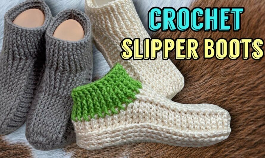 🧦 Crochet Slipper Boots – How to Crochet House Slippers (Step-by-Step Guide)