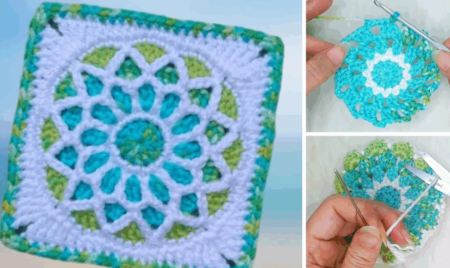 Crochet Stained Glass Granny Square Tutorial