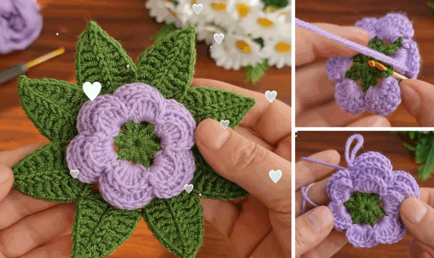 3D Very Easy Crochet Rose Flower Making for Beginners