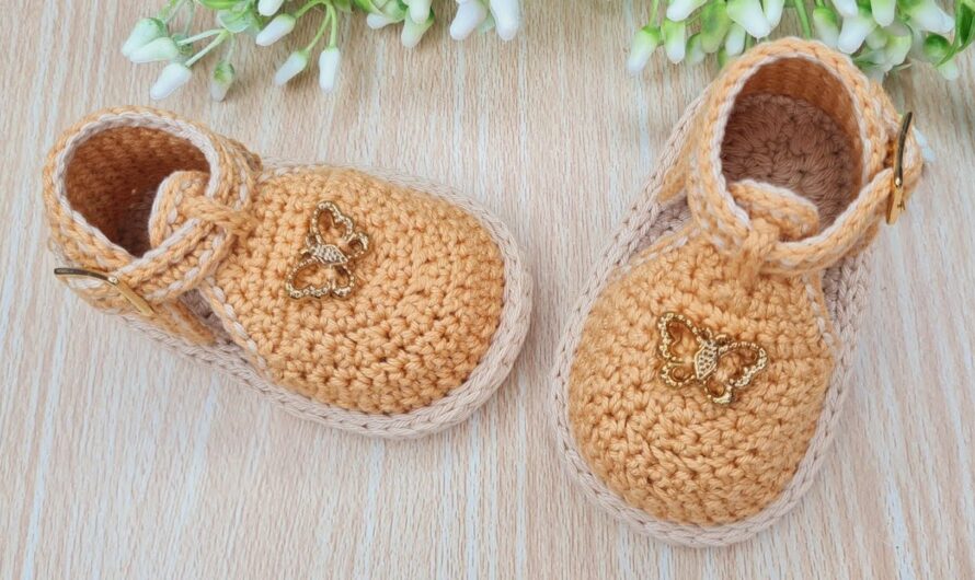 Crochet Honey Baby Booties” (9 cm – 1 to 3 Months)