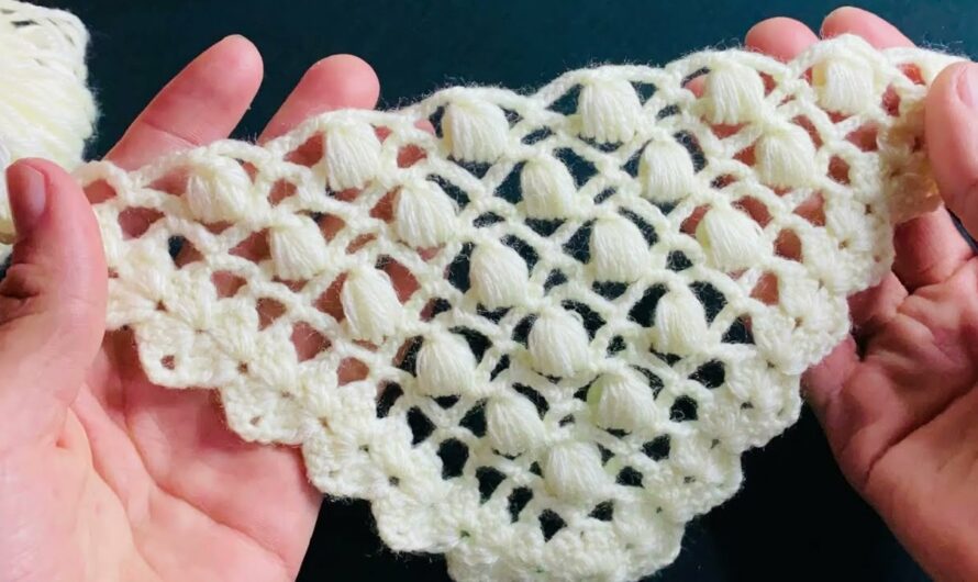 Beautiful crochet puff shawl stitch step by step