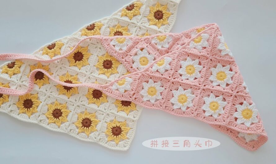 Crafting a Crochet Pastoral Triangle Scarf with Fresh Flower Patchwork