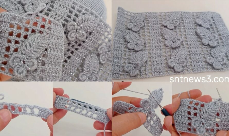 Crochet Leaf and Flower Relief Pattern