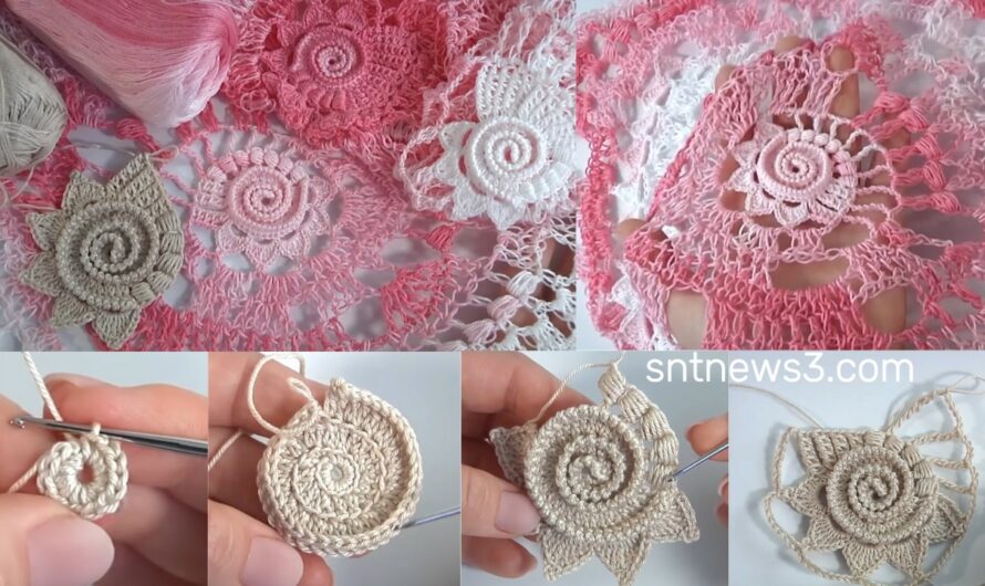 WOW!!! How to Crochet Motif in Lace Freeform Technique/Beautiful Crochet Scrumble