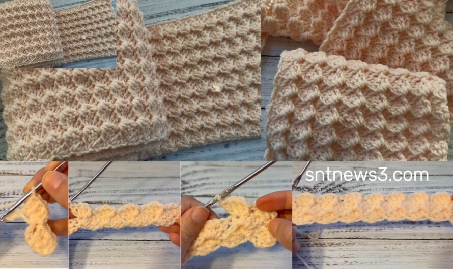 Beginner Crochet Scarf, Simple One Row Repeat