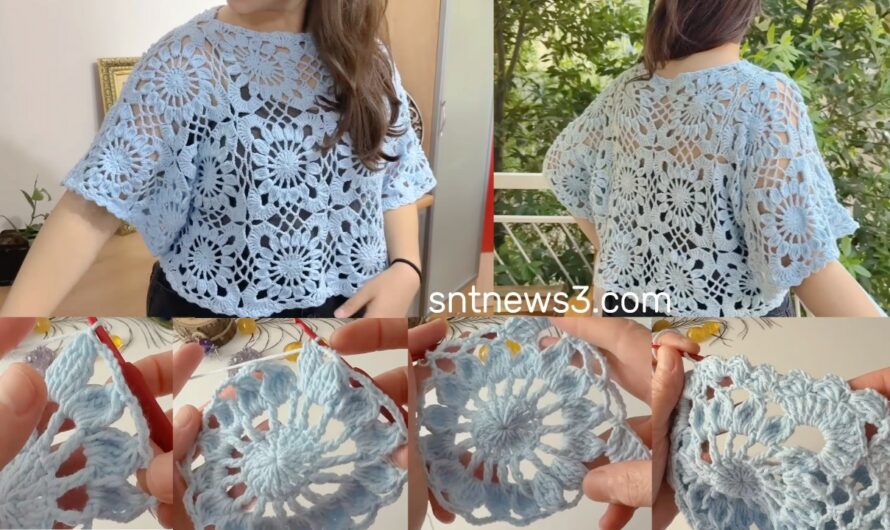 Step by Step ✨ Crochet, Motif, Crop Blouse Making – Amazing Result!