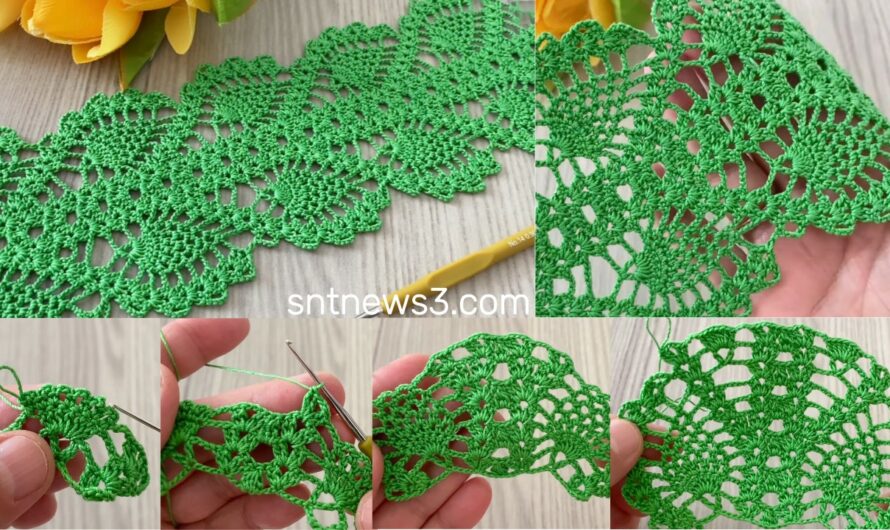 🌿New and Very Stylish Leaf Patterned Crochet Multi-Purpose Lace Tutorial