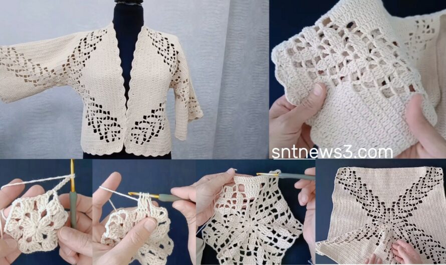 Leafy Hexagon Cardigan Tutorial from Start to Finish – Hexagon Crochet Cardigan | Step by Step Crochet Tutorial