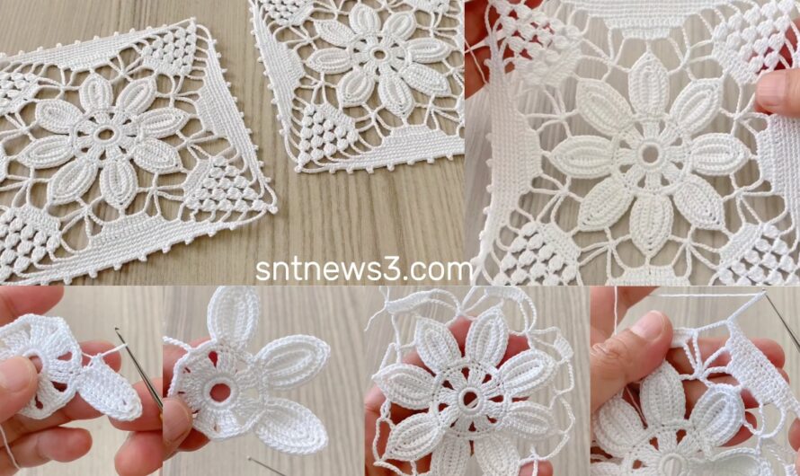 🌟EXTRAORDINARY❗️Crochet Square Motif Pattern Tutorial🌟