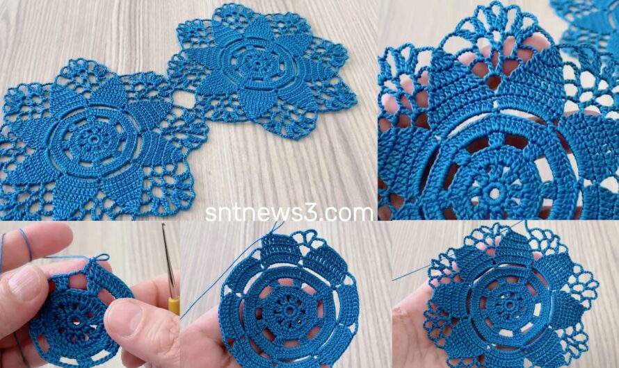 💙Dazzling Crochet Flower Motif Pattern Runner, Tutorial for Blouse