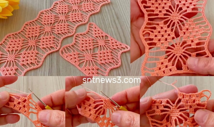 New Design Amazing Crochet❗️Tile Patterned Multipurpose Lace Tutorial