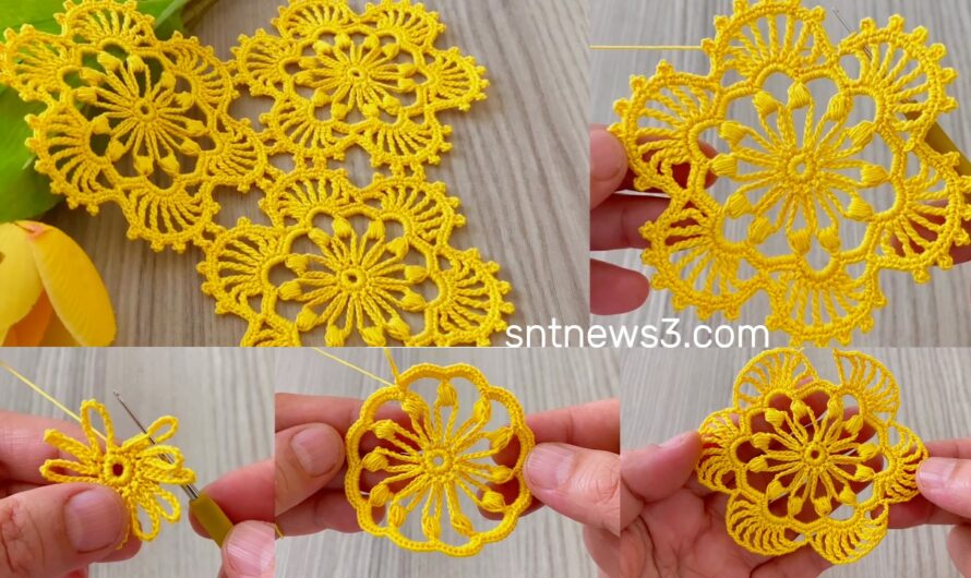 🌟Like a Sweet Snowflake❄️ Adorable Crochet Motif Pattern Tutorial for Beginners