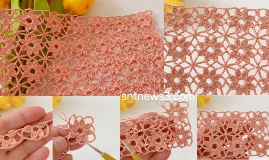 Perfect Flowers‼️Crochet Motif Look One Piece Blouse, Shawl Pattern