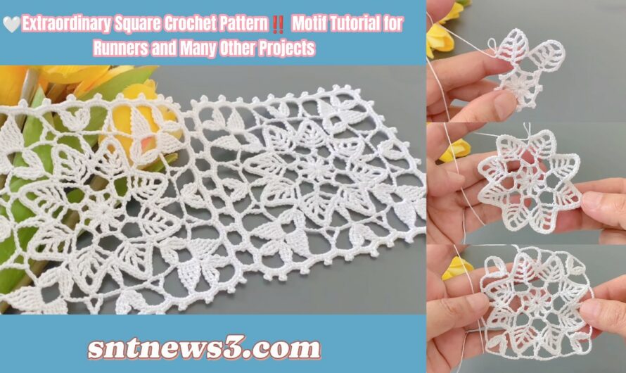 🤍Extraordinary Square Crochet Pattern‼️ Motif Tutorial for Runners and Many Other Projects