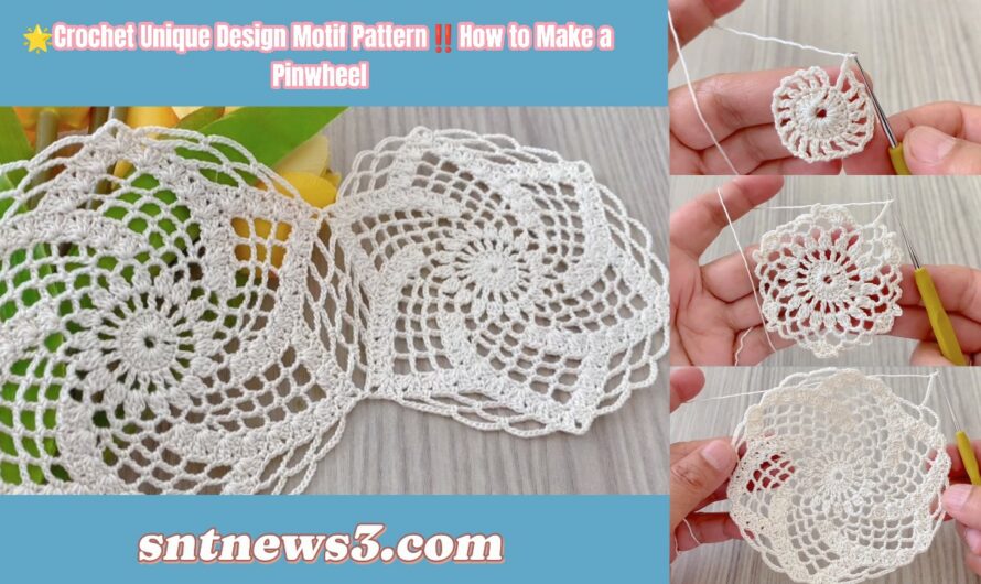 🌟Crochet Unique Design Motif Pattern‼️How to Make a Pinwheel
