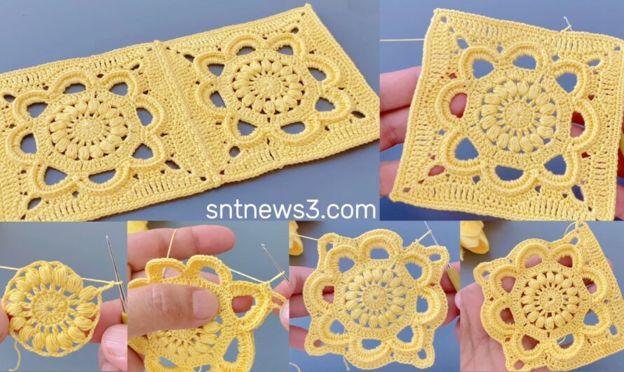 Unique❗️Square Crochet Motif Runner, Blouse, Shawl Pattern Tutorial