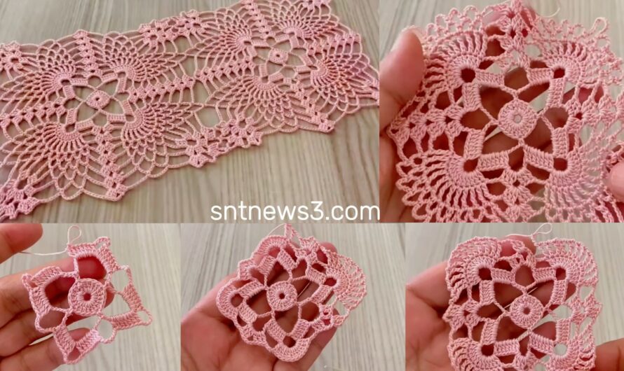 Crochet Unique Square Motif Runner Pattern❗️How to Make Step by Step