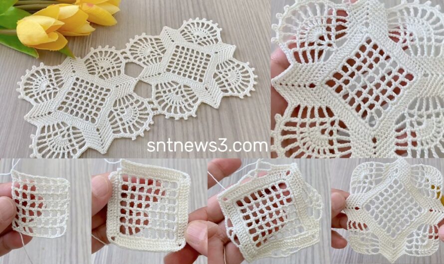 Unique Crochet Pattern Like Snowflakes❗️Square Motif Tutorial (For Beginners)