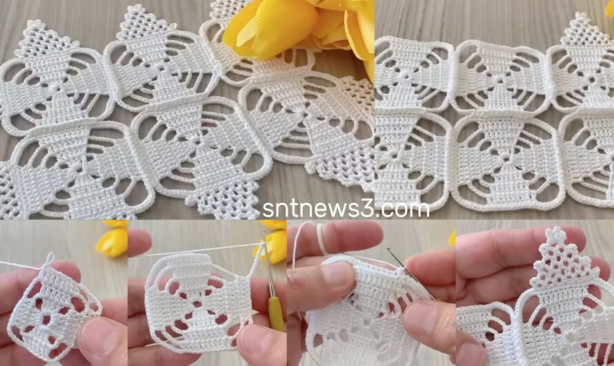 The Easiest and Most Beautiful for You❗️Crochet Square Motif Model Tutorial