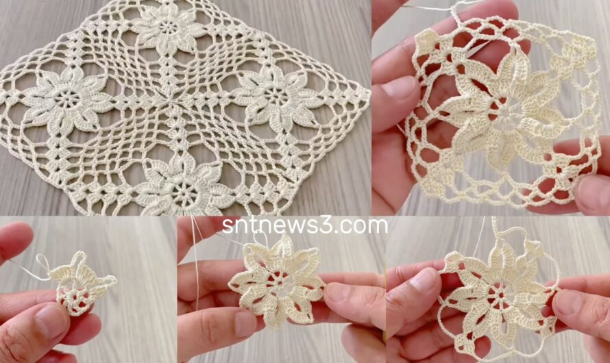 Fascinating❗️Beautiful and Stylish Crochet Square Motif Pattern Tutorial