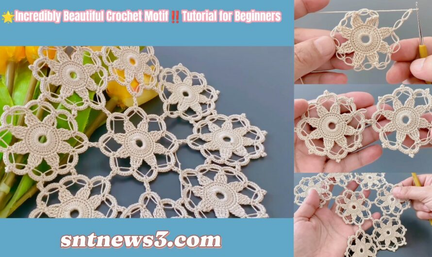 🌟Incredibly Beautiful Crochet Motif‼️Tutorial for Beginners