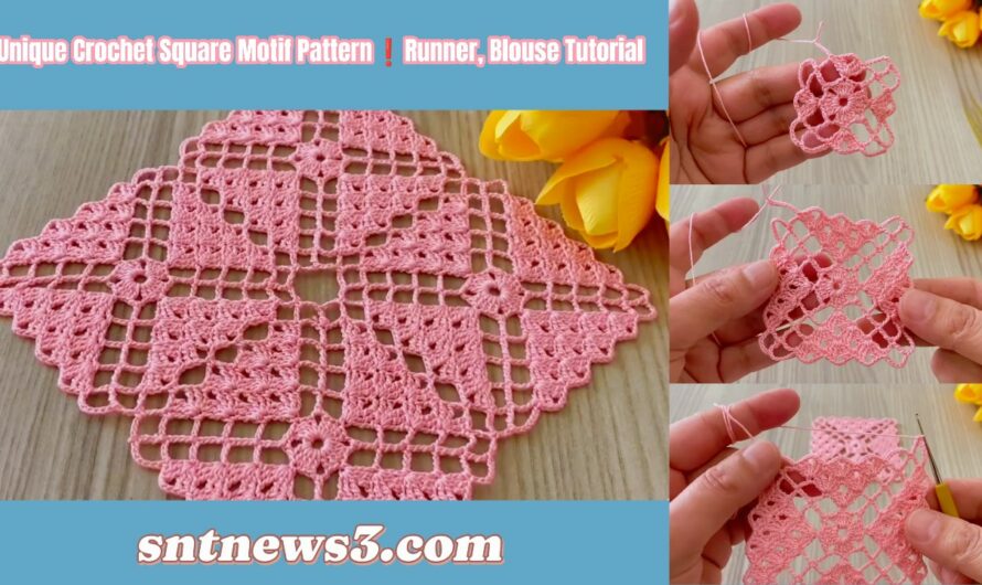 Unique Crochet Square Motif Pattern❗️Runner, Blouse Tutorial