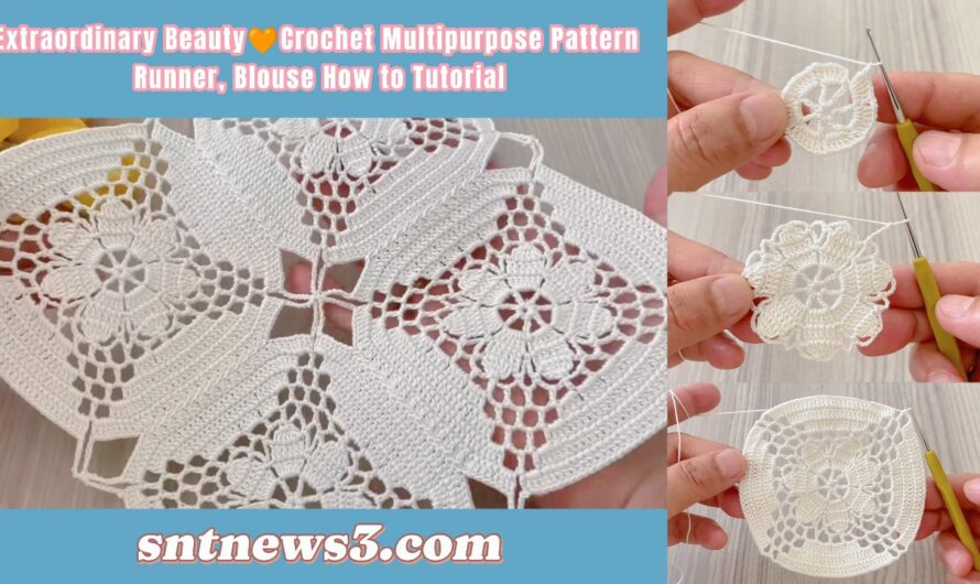 Easy Beige Square Crochet Motif Step-by-Step Tutorial for Beginners