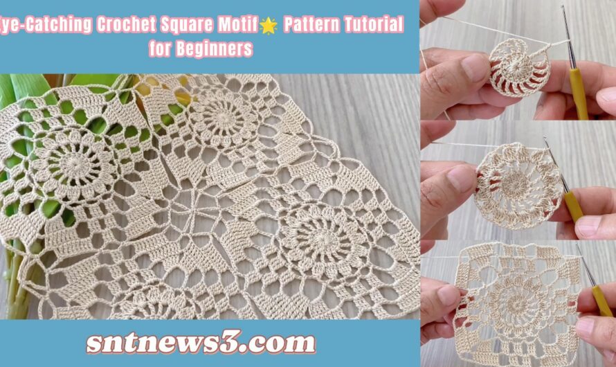 Eye-Catching Crochet Square Motif🌟 Pattern Tutorial for Beginners
